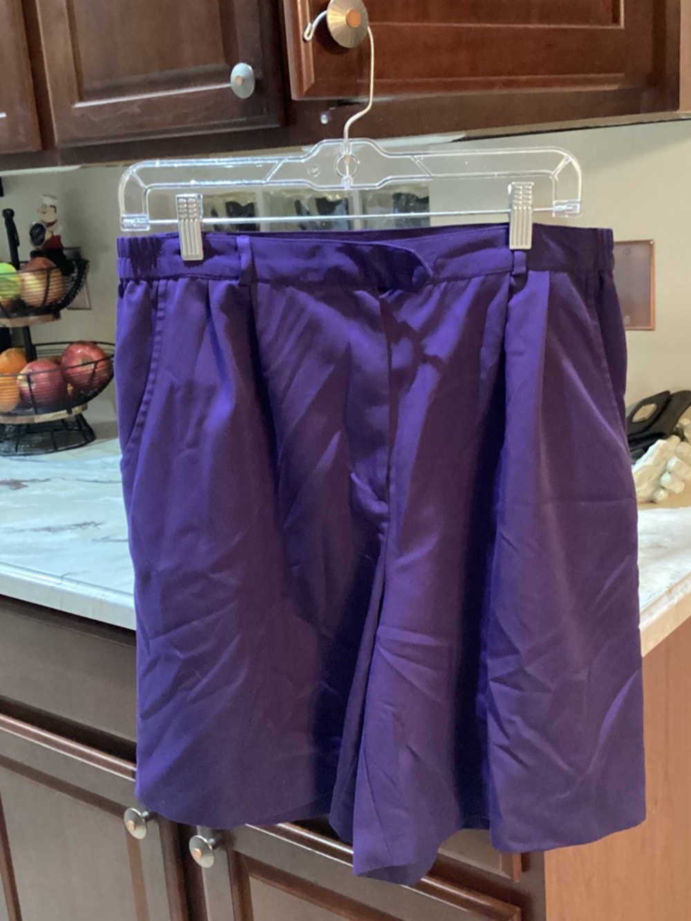 Coral Bay Purple Golf Shorts Missing button at waist.